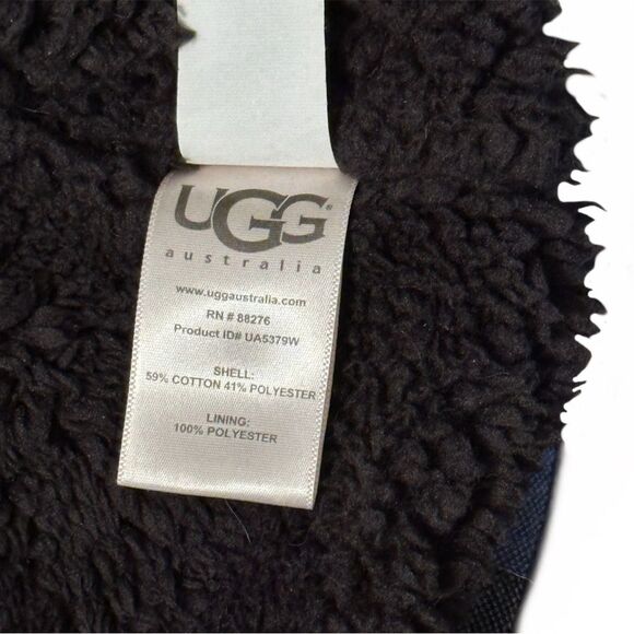 UGG Australia Kalib Blue Plaid Sherpa Lined Robe Men’s Size L - Picture 10 of 10